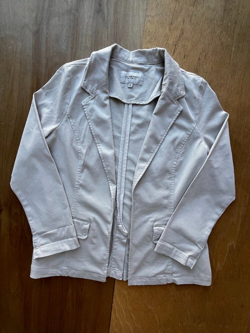 LIVERPOOL LOS ANGELES BLAZER JACKET Women’s sz M Beige Classic Lapel NEW